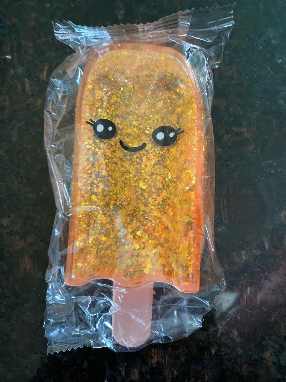 Glitter Orange Popsicle Squishy Slow Rise